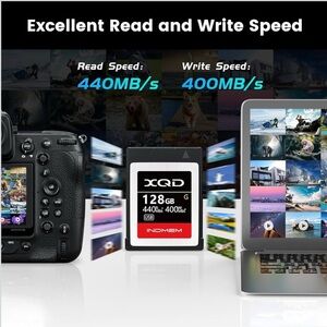 XQD Memory Card 128GB - Black and Red